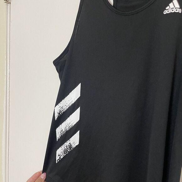 ADIDAS aeroready black racer back running tank top size small - Picture 3 of 6